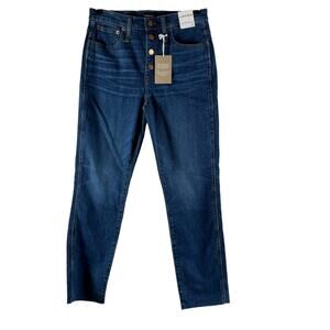 NEW J. Crew Womens Vintage Straight ECO Jeans J9755 Buttonfly Raw Hem Stretch 27